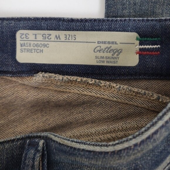 Diesel Getlegg slimskinny low waist wash 0609C stretch denim jeans - Picture 6 of 11
